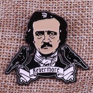 Edgar Allan Poe American Writer and Poet Enamel Metal Pin